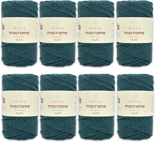 Miniatura 98 de Sensy - Cuerda de poliéster prémium de 0.197 in, 104 yardas, 100% polipropileno, cordón de macramé de 0.197 in, cuerda de ganchillo para bolsa