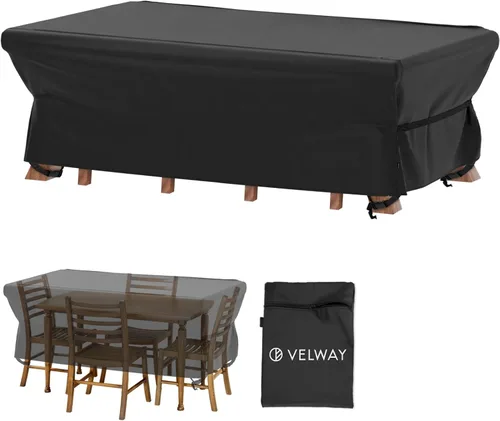 Miniatura 12 de Velway Funda para muebles de patio al aire libre, impermeable, rectangular, para mesa de patio, silla, sofá, 67 pulgadas de largo x 37 pulgadas