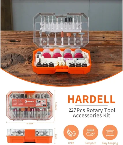 Miniatura 3 de HARDELL Kit de 69 piezas de accesorios para herramientas rotativas con mandriles de 1.0/1.6/2.3mm para pequeños proyectos de bricolaje, corte
