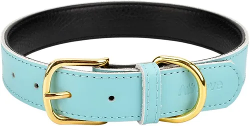 Miniatura 8 de Collares de cuero para mascotas, acolchados, para gatos, cachorros, perros pequeños y medianos, Negro