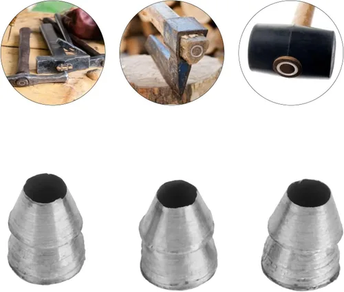 Miniatura 2 de Fdit Juego de 20 cuñas de mango redondo, mango de martillo de acero, adecuado para accesorios de martillo de garra de hacha