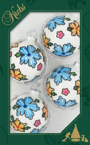 Miniatura 17 de Adornos de árbol de Navidad de vidrio - 67 mm/2.625" [4 piezas] Bolas decoradas de Adornos navideños sin costuras para colgar de Christmas by Krebs