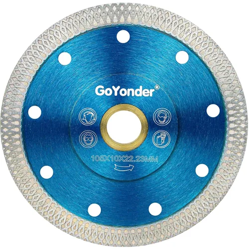 GoYonder Hoja de Azulejos de 4 Pulgadas, Hoja de Sierra de Diamante Súper Delgada para Cortar Azulejos de Porcelana, Granito, Mármol y Cerámica