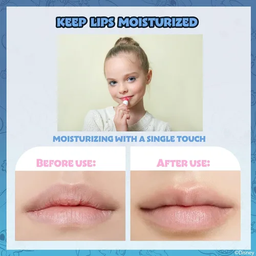 Miniatura 4 de Disney Stitch 5 piezas a base de plantas, set de bálsamo labial hidratante para maquillaje para niñas, niños y bebés, perfecto para fiestas, fiestas