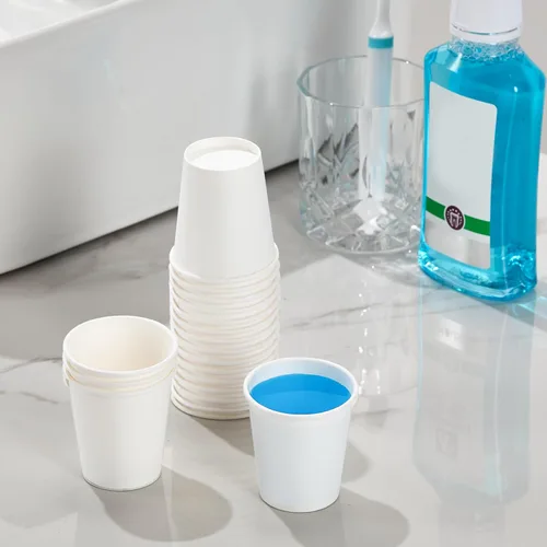 Miniatura 7 de SIUQ Paquete de 300 tazas de papel de 5 onzas, tazas de papel desechables blancas, pequeñas tazas de enjuague bucal para el baño, tazas para bebidas