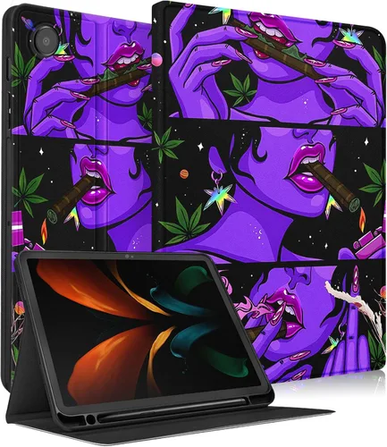 Miniatura 11 de Uppuppy Funda para Samsung Galaxy Tab A8 de 10.5 pulgadas para niños, niñas, folio para mujeres, diseño floral femenino, bonita, adolescente