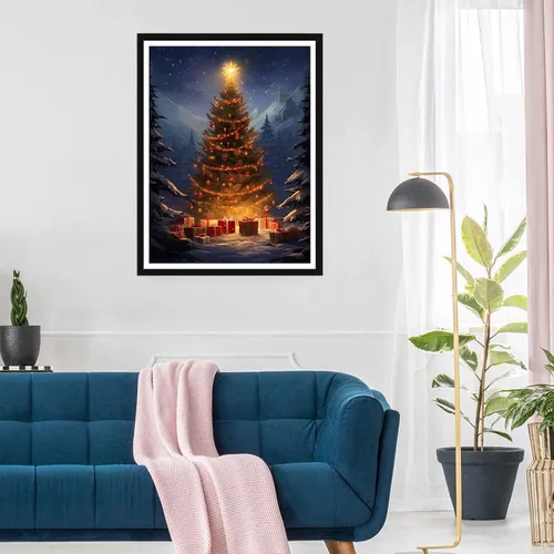 Miniatura 3 de SKRYUIE Kits de pintura de diamantes para árbol de Navidad 5D, kits de arte de diamantes para adultos, taladro redondo completo, punto de cruz