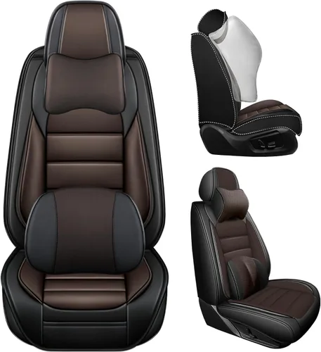 Miniatura 2 de Fundas de asiento para Chevrolet Chevy Aveo 2004-2011, funda de asiento de automóvil de piel sintética, compatible con bolsa de aire, protector