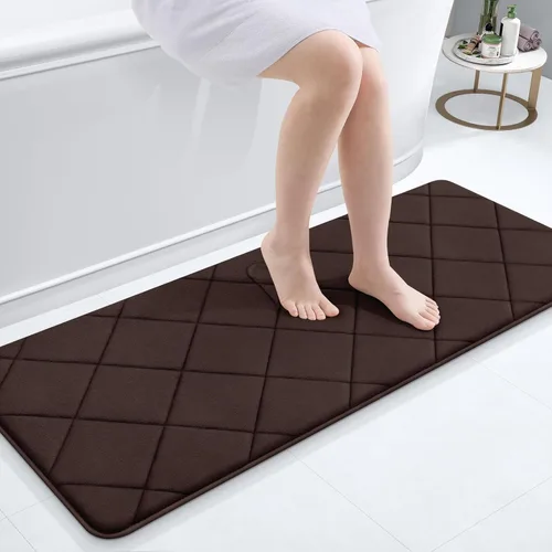 Miniatura 63 de OLANLY Tapete de baño de espuma viscoelástica de 24 x 16 pulgadas, ultra suave y absorbente, lavable a máquina, cómodo tapete de baño para suelo