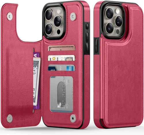Miniatura 14 de FUNMIKO Funda tipo cartera para iPhone 13 con tarjetero, bloqueo RFID, protección de grado militar y obras de arte impresas con rayos UV, cierre