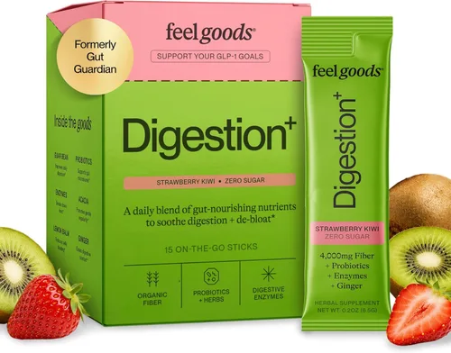 Miniatura 10 de Feel Goods Gut Guardian, Mezcla de bebida en polvo para la salud digestiva, polvo de fibra probiótica con prebióticos y L glutamina para la salud