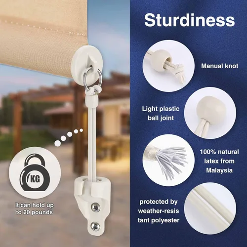 Miniatura 3 de Coolaroo - Piezas de repuesto para atar sombra y tapa de extremo con kit de anillo, resistencia a la intemperie, compatible con persianas