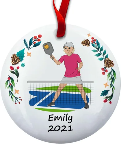 Miniatura 13 de Regalo de pickleball – Regalo de jugador de pickleball para hombres – Papá Abuelo Entrenador – Adorno de árbol de Navidad