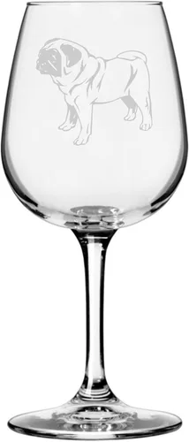 Miniatura 93 de Copa de vino de 12.75 onzas con diseño de perro grabado