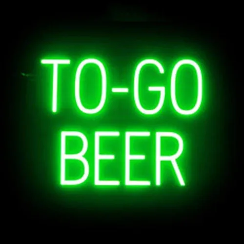 Miniatura 54 de SpellBrite Letrero de cerveza y vino Letrero de cerveza y vino neón, luz LED verde 22.0 x 15.0 pulgadas
