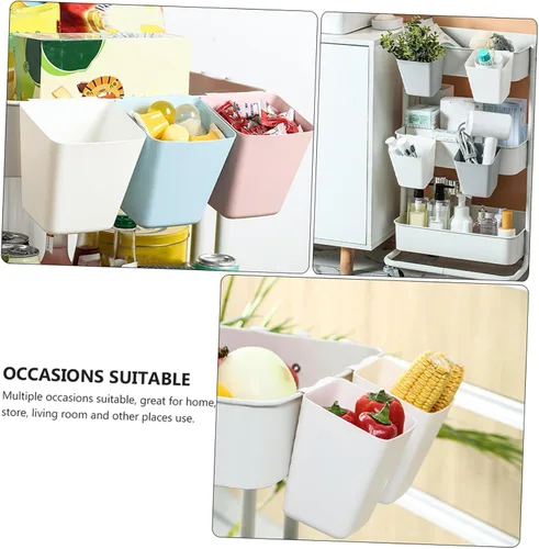 Miniatura 3 de Cabilock Gabinete de baño Puerta de almacenamiento Cesta montada en la pared Pequeño Contenedor de almacenamiento colgante Artículos diversos Caja