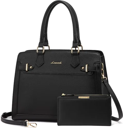Miniatura 22 de LOVEVOOK Monederos y bolsos para mujer, bolso de hombro, bolso negro y asa superior de piel sintética para damas