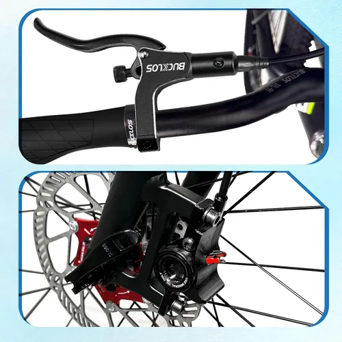Miniatura 6 de BUCKLOS Frenos de disco hidráulicos MTB para bicicleta de montaña, delantero izquierdo 31.496 in derecho trasero 59.055 in bicicleta freno