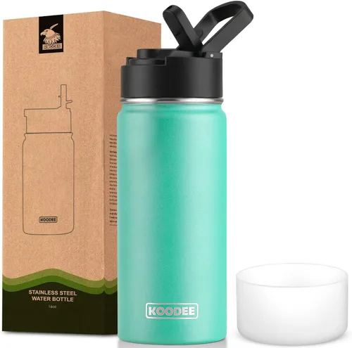 Miniatura 82 de koodee Insulated Water Bottle, 32 oz Stainless Steel Double Wall Vacuum Wide Mouth Sport Bottle with Leakproof Spout Lid (Navy)