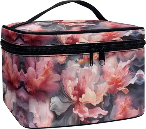Miniatura 40 de Flashideas Bolsa de maquillaje para cosméticos Almacenamiento vertical Bolsa de maquillaje de viaje de gran capacidad, Caballo Azteca 1