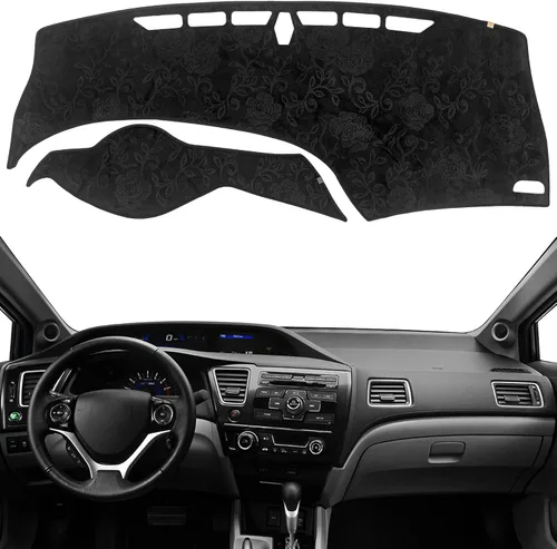 Miniatura 34 de Cubierta de tablero Tapete de salpicadero Compatible con Ho-nda Civic 2015-2012 (para transmisión izquierda), tapete de salpicadero para coche