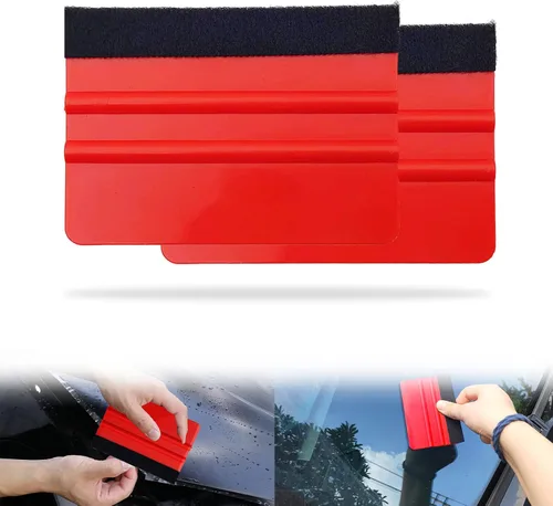 Miniatura 8 de Juego de 2 espátulas para vinilo, juego de herramientas de envoltura de fieltro con borde de fieltro, escobilla de vinilo con borde de fieltro