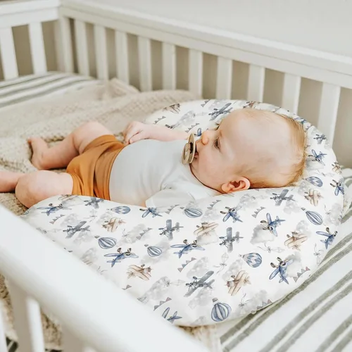 Miniatura 5 de Fundas de almohada de enfermería para niños y niñas, avión, avión, nubes, cielo, para lactancia materna, fundas elásticas suaves para bebés recién