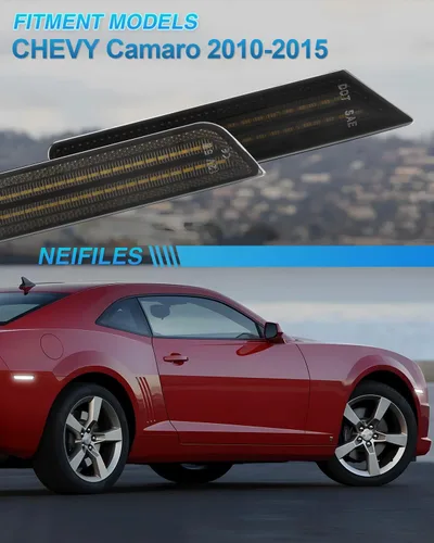 Miniatura 2 de Luz LED de marcador lateral para Chevy Camaro 2010 2011 2012 2013 2014 2015 parachoques delantero trasero parachoques blanco lámparas ahumadas Lente
