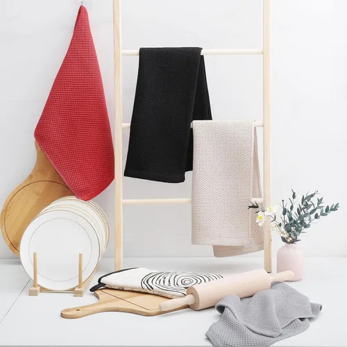 Miniatura 6 de Homaxy - Trapos de cocina 100% de algodón con tejido de punto gofre, ultrasuaves, absorbentes, de secado rápido, 13 x 28 pulgadas, paquete de 4
