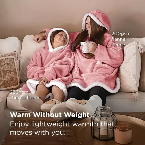 Miniatura 2 de Bedsure Manta con Capucha, Manta con Capucha Portátil como Regalos para Mamá, Regalos de Cumpleaños para Mujeres, Niños y Adolescentes, Sudadera
