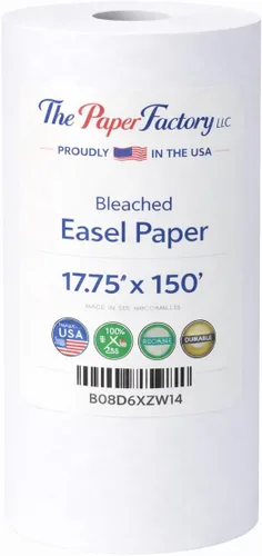 Paper Pros - Rollo de papel de caballete de arte duradero, papel de manualidades blanco de 17.75 pulgadas x 150 pies para dibujar, pintar y