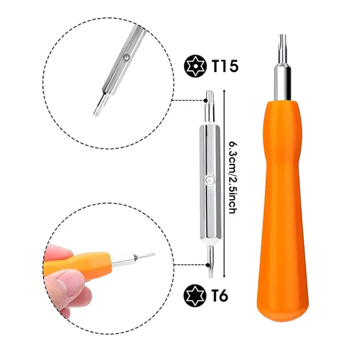 Miniatura 4 de Tornillos de repuesto para timbre – Destornillador naranja T6 T15 y + 20 tornillos para timbre de 2ª generación y Pro