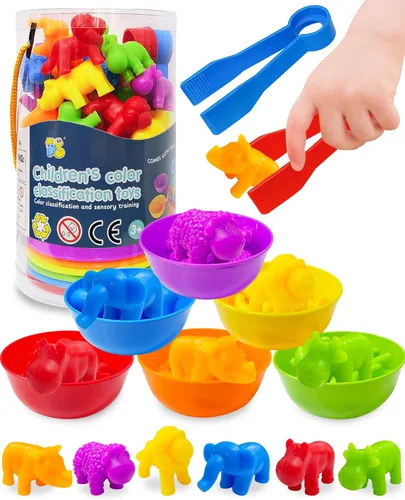 Miniatura 9 de Oomloid Animales para Contar Juguetes Montessori para Niños de 3, 4, 5 Años, Niños y Niñas, Juguetes Educativos Sensoriales para Actividades