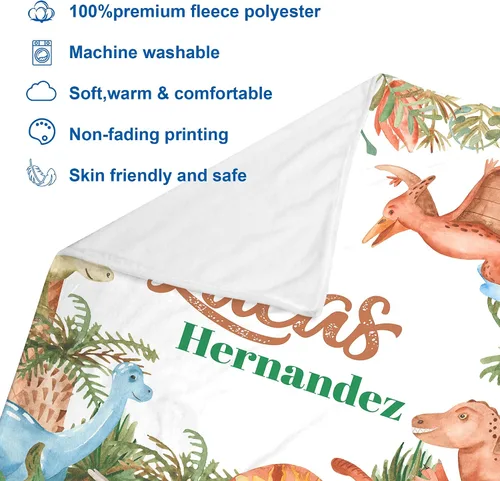 Miniatura 6 de J&SBGFT Manta de bebé personalizada para niños, nombre personalizado, manta de recepción para niños pequeños y niños, manta decorativa para cuna, 30