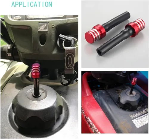Miniatura 3 de Manguera de depósito de combustible para respiradero, tubo de tapa de gasolina de 3 piezas, tubo de válvula de ventilación universal de repuesto Rojo