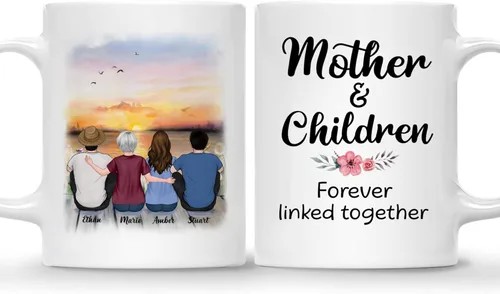 Gossby Tazas personalizadas para mamá, regalos personalizados para mamá de hijas, hijos con avatares, nombres, cumpleaños, día de la madre, regalos