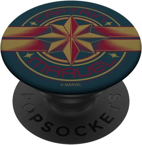 Miniatura 6 de Marvel Capitán Marvel Movie Retro Rojo Amarillo Logo PopSockets MagSafe PopGrip para iPhone