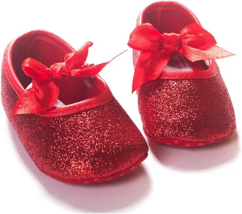 Miniatura 2 de RVROVIC Mocasines de princesa para bebé, zapatos brillantes de Mary Jane, zapatos de cuna de suela suave y ligera de primera calidad, zapatos