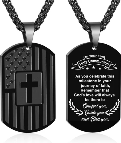 Miniatura 43 de Zocomi Rellenos de Media Navideña Regalo de Navidad - Para Mi Hijo Papá Hermano Marido Nieto Abuelo Novio Hombre Etiqueta de Perro Cruz Collar