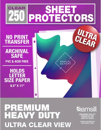 Miniatura 10 de Samsill Protectores de hojas ultra transparentes, paquete de 150 unidades, protectores de página de 8.5 x 11 pulgadas para carpeta de 3 anillas