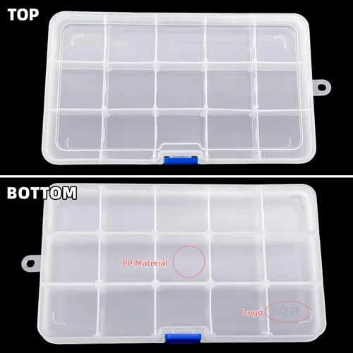 Miniatura 7 de DUOFIRE Recipiente organizador de plástico separador almacenador ajustable compartimento modular con tapa para joyas abalorios aretes herramientas