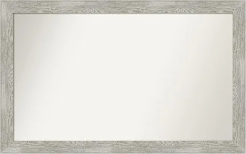 Miniatura 400 de Amanti Art Espejo de baño gris para sobre el fregadero, 31 x 48 pulgadas, espejo de tocador rectangular estrecho de color gris, marco de madera