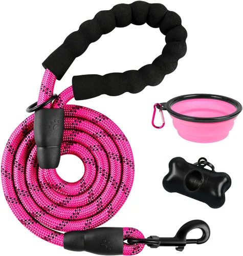 Miniatura 26 de BARKBAY Correas de perro para perros grandes, correa resistente de 4/5/6 pies con cómodo mango acolchado e hilos altamente reflectantes para perros