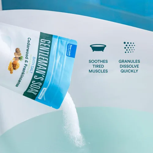 Miniatura 7 de Gentleman's - Sal de baño de 32 onzas (2 libras) de sal de Epsom para hombres con madera de cedro natural y aceites esenciales de incienso más