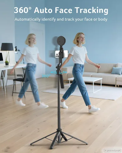 Miniatura 2 de Acer Gadget - Trípode de seguimiento facial automático para iPhone/teléfono celular/Android/cámara con luz y control remoto, 64 pulgadas, sin