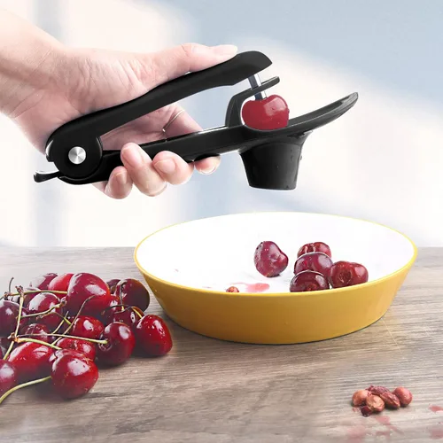 Miniatura 5 de Cherry Pitter, Brighoot - Herramienta de acero inoxidable para descorazonador de cerezas con diseño de cerradura para hacer mermelada de cereza