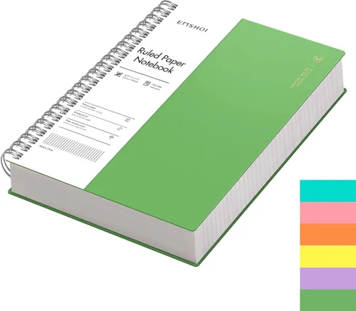 Miniatura 10 de EMSHOI Cuaderno de espiral A4 con rayas universitarias, 11.2" X 8.27", 300 páginas/150 hojas, páginas perforadas fáciles de rasgar, papel grueso
