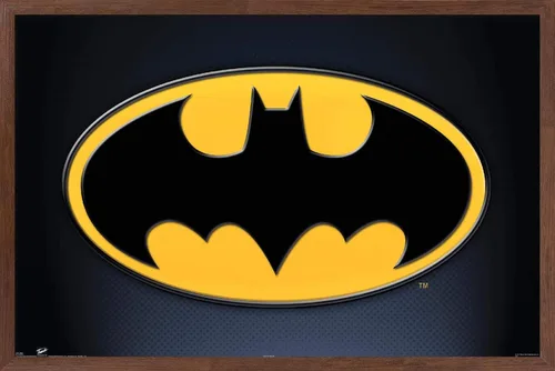 Miniatura 10 de Trends International DC Comics - Póster de pared de Batman con símbolos, 14.725 x 22.375 pulgadas, versión enmarcada de madera de granero
