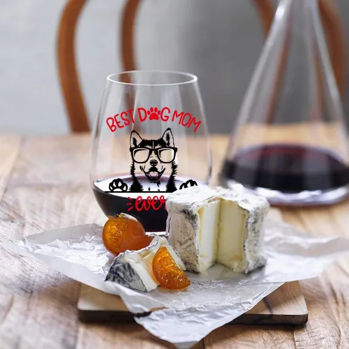 Miniatura 5 de Perfectin - Vaso de vino con texto en caja de regalo, con temática de perro, regalo para amantes de los perros