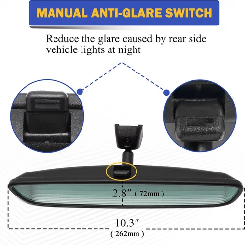 Miniatura 5 de Conjunto de espejo retrovisor interior de fábrica OEM para Hyundai Accent, Elantra, Sonata, Tucson, Veloster, Santa Fe/10-23 Kia Forte, Optima
